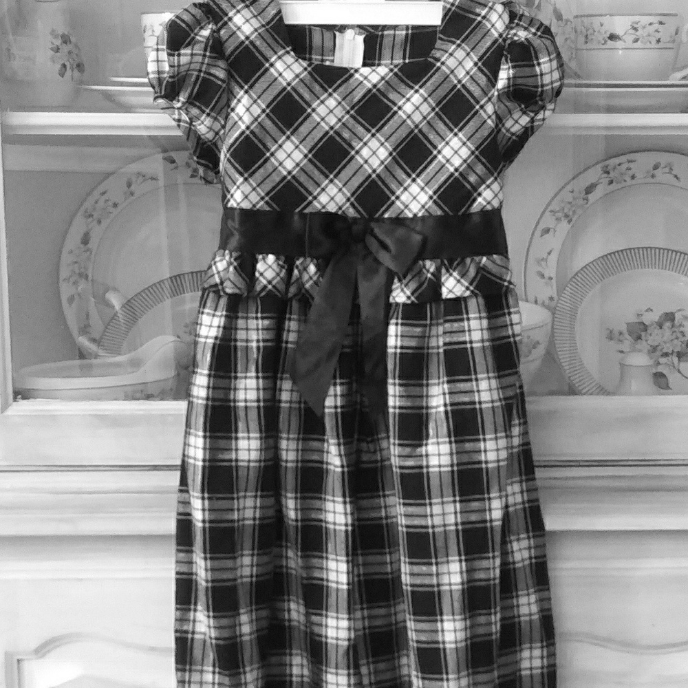 Black and white checked dress